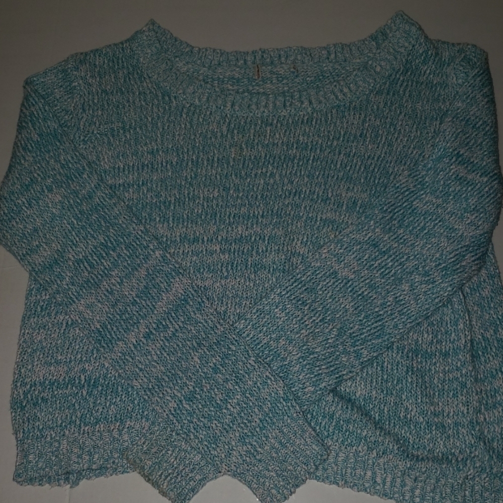 Blue and white knit sweater - Picture 2 of 2